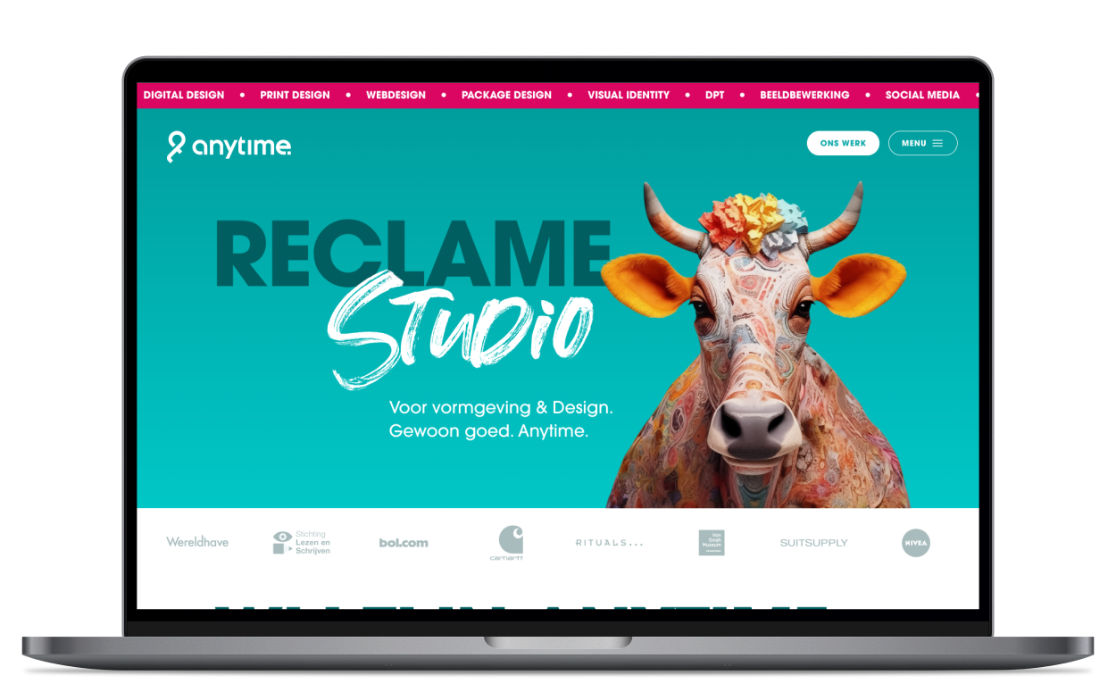 Reclame studio Anytime website